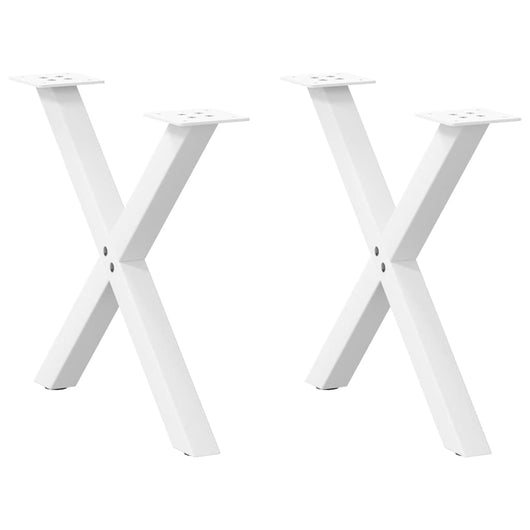 Set di 2 gambe per tavolino a forma di X dimensioni regolabili 60 x 42-43 cm acciaio bianco 02_0057174