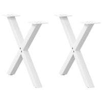 Gambe per Tavolino da Caffè a X 2 pz Bianche 60x(42-43) cm Acciaio