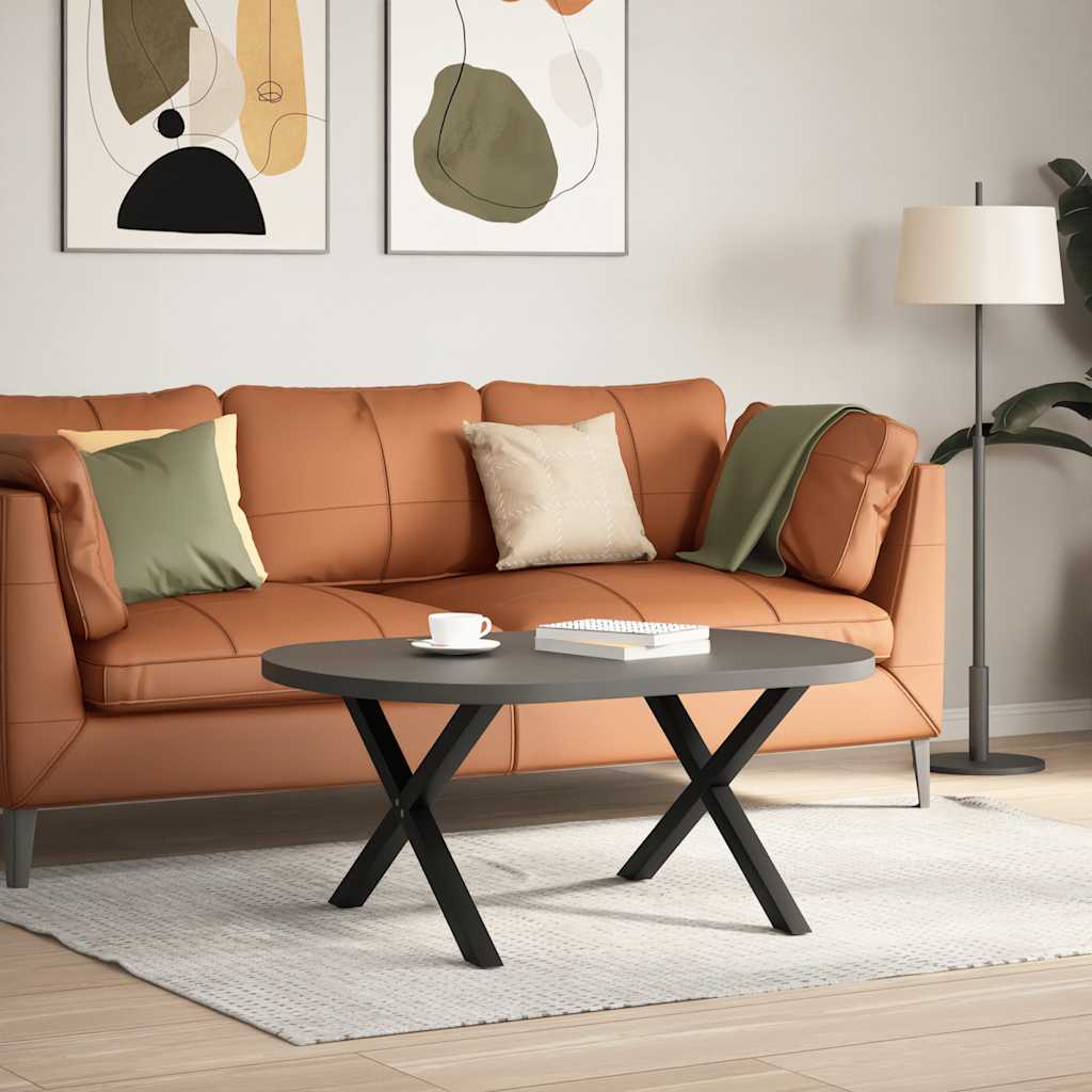 Gambe per Tavolino da Caff¨¨ a Forma di X 2 pz-Set di 2 Gamba per Tavolo Nere 70x(42-43) cm Acciaio 324199