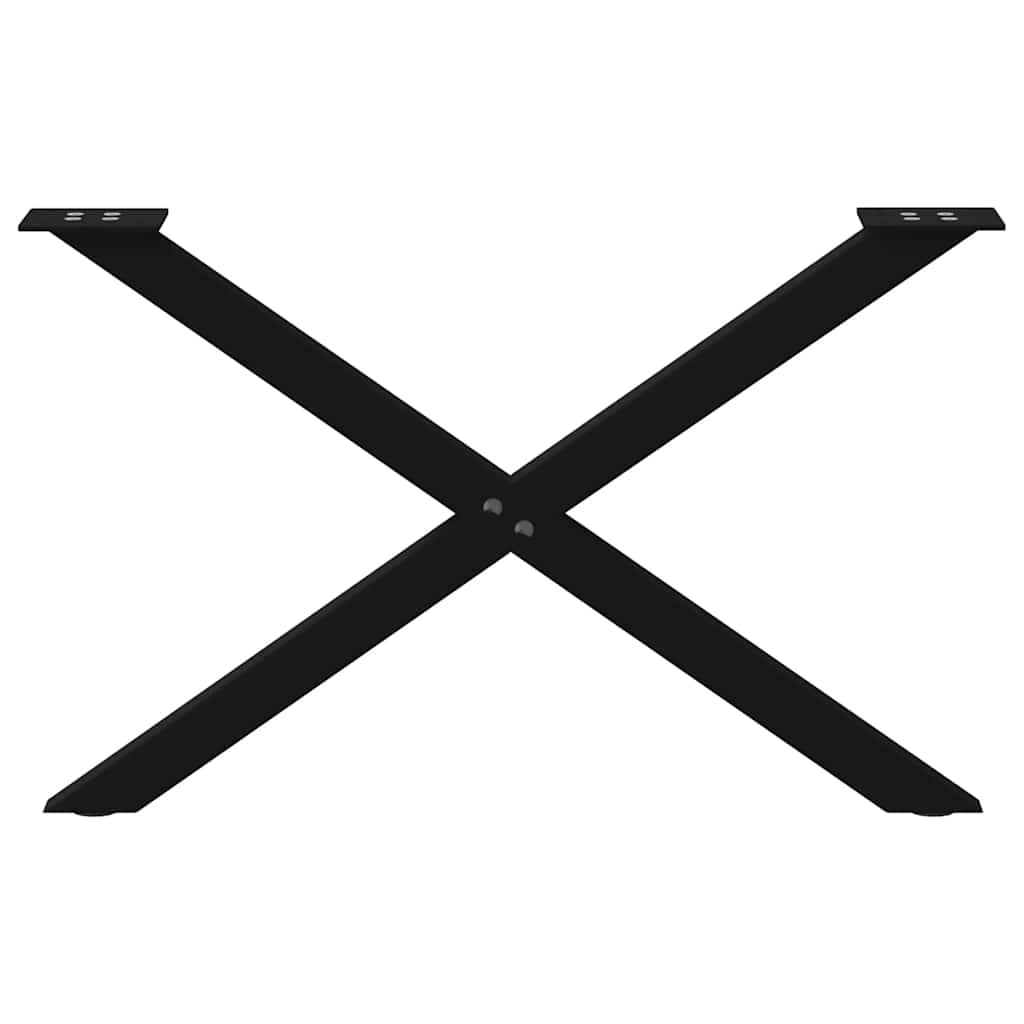 Gambe per Tavolino da Caffè a Forma di X 2 pz Nere 70x(42-43) cm Acciaio 4012904