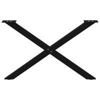 Gambe per Tavolino da Caffè a Forma di X 2 pz Nere 70x(42-43) cm Acciaio 4012904