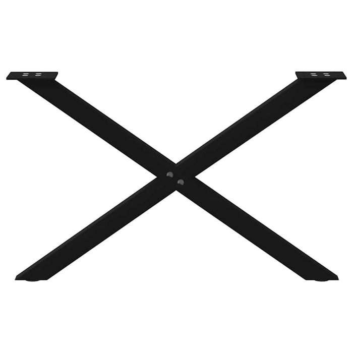 Gambe per Tavolino da Caffè a Forma di X 2 pz Nere 70x(42-43) cm Acciaio 4012904