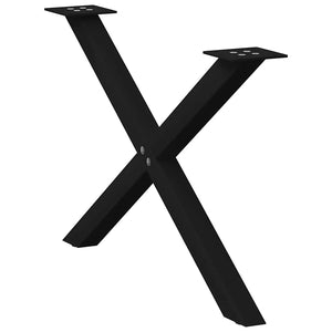 vidaXL Gambe per Tavolino da Caffè a Forma di X 2 pz Nere 70x(42-43) cm Acciaio