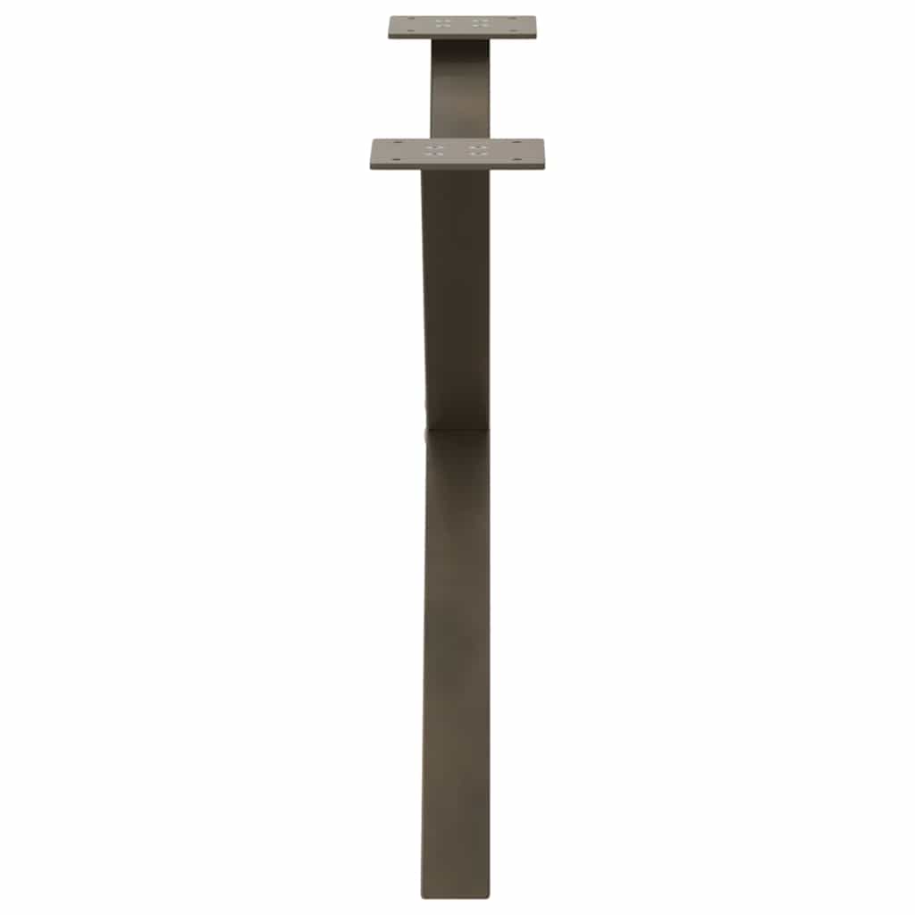 Gambe per Tavolino da Caff¨¨ a Forma di X 2 pz-Set di 2 Gamba per Tavolo Acciaio Naturale 70x(42-43) cm Acciaio 478498