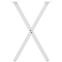 Gambe per tavolo da pranzo a forma di X 2 pz bianche 50x(72-73) cm in acciaio 4012909