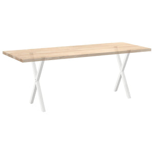 Gambe per tavolo da pranzo a forma di X 2 pz bianche 50x(72-73) cm in acciaio 4012909