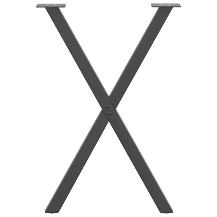 Gambe per tavolo da pranzo a forma di X 2 pz Antracite 50x(72-73) cm Acciaio 4012910