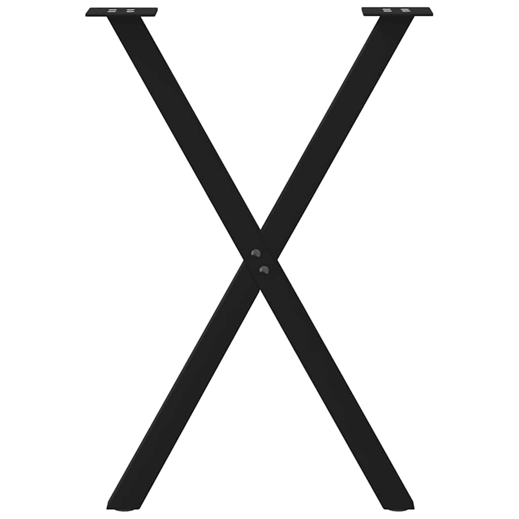 vidaXL Gambe per tavolo da pranzo a forma di X 2 pz nere 57x(72-73) cm in acciaio
