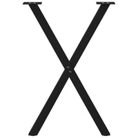 vidaXL Gambe per tavolo da pranzo a forma di X 2 pz nere 57x(72-73) cm in acciaio