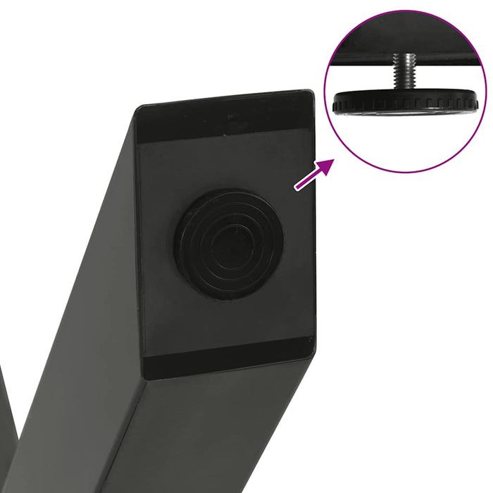Gambe per tavolo da pranzo a forma di X 2 pz Antracite 57x(72-73) cm Acciaio