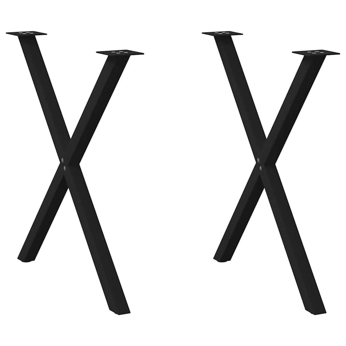 Gambe Tavolo Pranzo a Forma X 2 pz Nero 70x(72-73) cm Acciaio 4012916