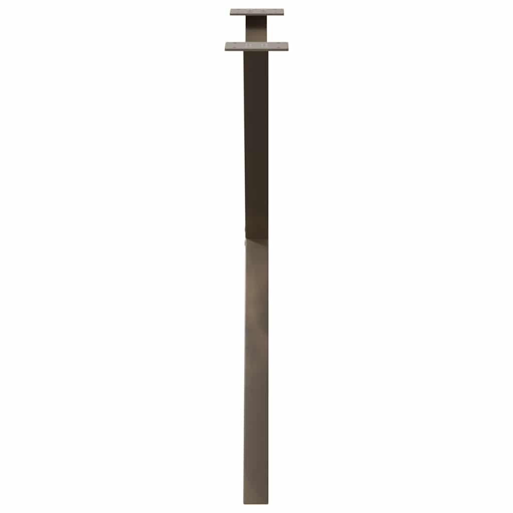 Gambe per tavolo da pranzo a forma di X 2 pz in acciaio naturale 70x(72-73) cm 4012919