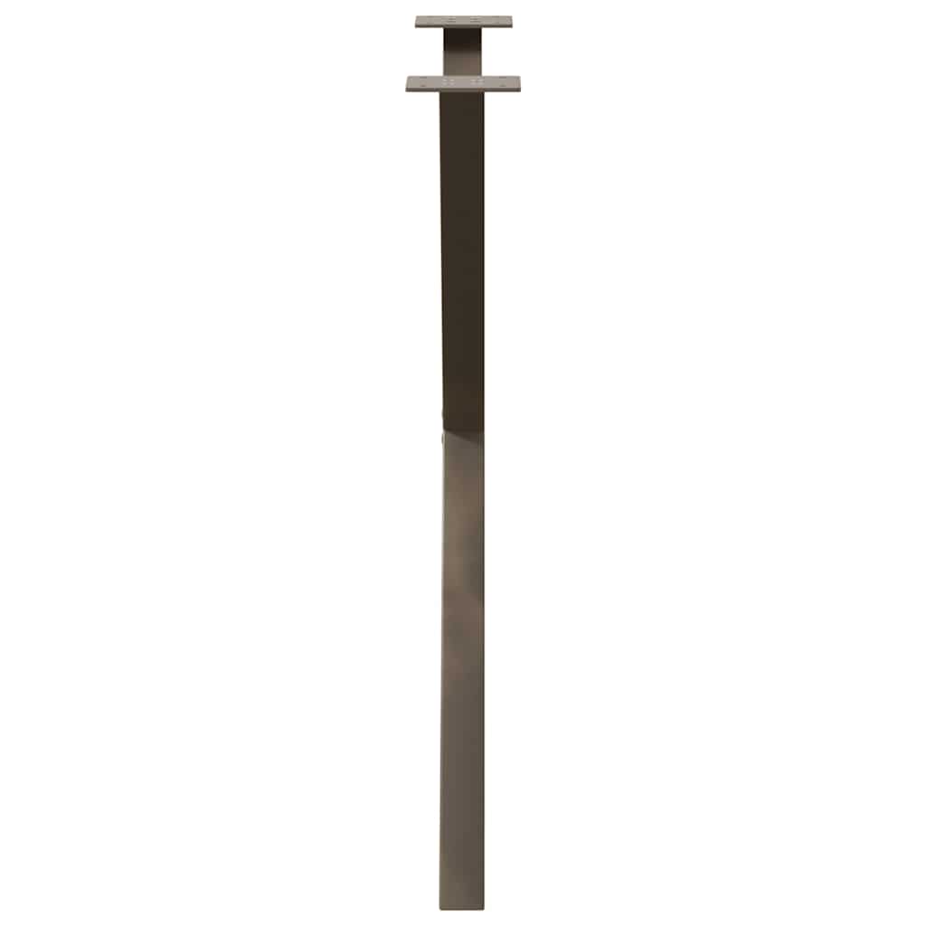 Gambe per tavolo da pranzo a forma di X 2 pz in acciaio naturale 80x(72-73) cm