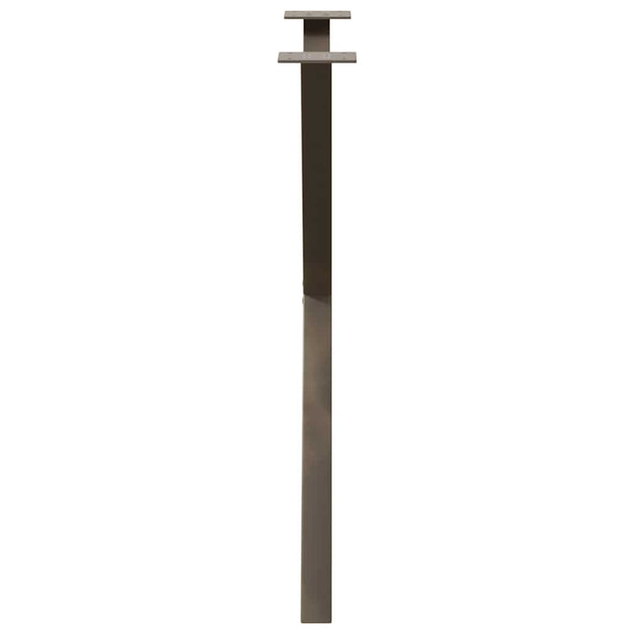 Gambe per tavolo da pranzo a forma di X 2 pz in acciaio naturale 80x(72-73) cm