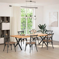 Gambe per tavolo da pranzo a forma di X 2 pz nere 90x(72-73) cm in acciaio 4012924