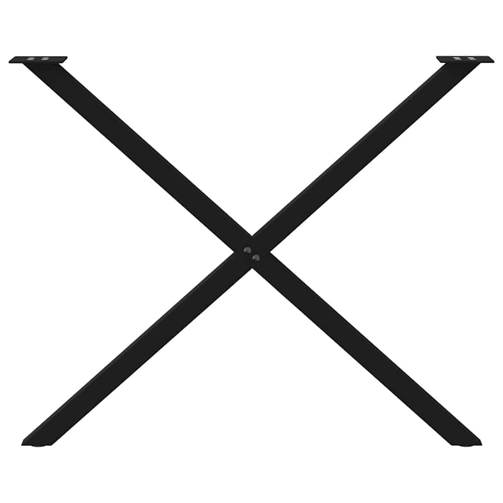 Gambe per tavolo da pranzo a forma di X 2 pz nere 90x(72-73) cm in acciaio 4012924