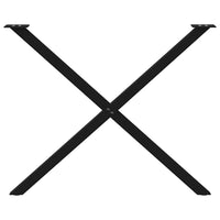 Gambe per tavolo da pranzo a forma di X 2 pz nere 90x(72-73) cm in acciaio 4012924