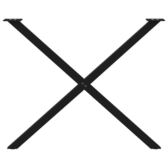 Gambe per tavolo da pranzo a forma di X 2 pz nere 90x(72-73) cm in acciaio 4012924