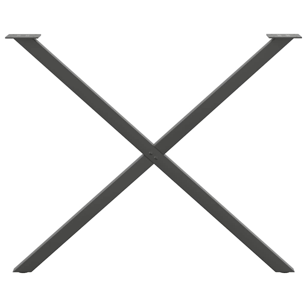 Gambe per tavolo da pranzo a forma di X 2 pz Antracite 90x(72-73) cm Acciaio 4012926