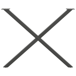 Gambe per tavolo da pranzo a forma di X 2 pz Antracite 90x(72-73) cm Acciaio 4012926