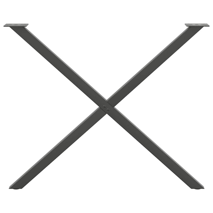 Gambe per tavolo da pranzo a forma di X 2 pz Antracite 90x(72-73) cm Acciaio 4012926