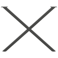 vidaXL Gambe per tavolo da pranzo a forma di X 2 pz Antracite 90x(72-73) cm Acciaio
