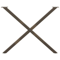 vidaXL Gambe per tavolo da pranzo a forma di X 2 pz in acciaio naturale 90x(72-73) cm