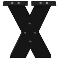 Gambe per Tavolino da Caffè a X 2 pz Nere 30x(30-31) cm Acciaio