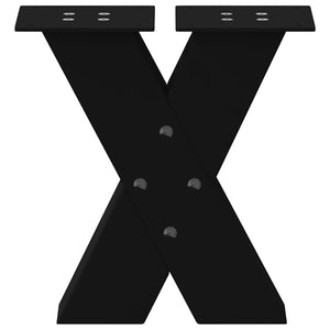 Gambe per Tavolino da Caff¨¨ a X 2 pz-Set di 2 Gamba per Tavolo Nere 30x(30-31) cm Acciaio 471041