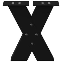 Gambe per Tavolino da Caffè a Forma di X 2 pz Nere 40x(30-31) cm Acciaio 4012932