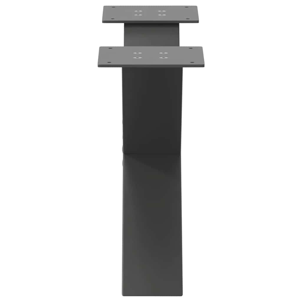 Gambe per Tavolino da Caff¨¨ a Forma di X 2 pz-Set di 2 Gamba per Tavolo Antracite 50x(30-31) cm Acciaio