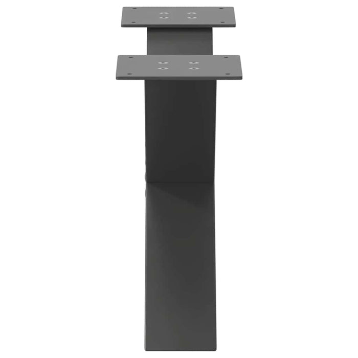 Gambe per Tavolino da Caff¨¨ a Forma di X 2 pz-Set di 2 Gamba per Tavolo Antracite 50x(30-31) cm Acciaio
