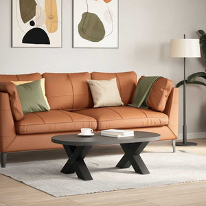 Gambe per Tavolino da Caff¨¨ a Forma di X 2 pz-Set di 2 Gamba per Tavolo Nere 60x(30-31) cm Acciaio 870669