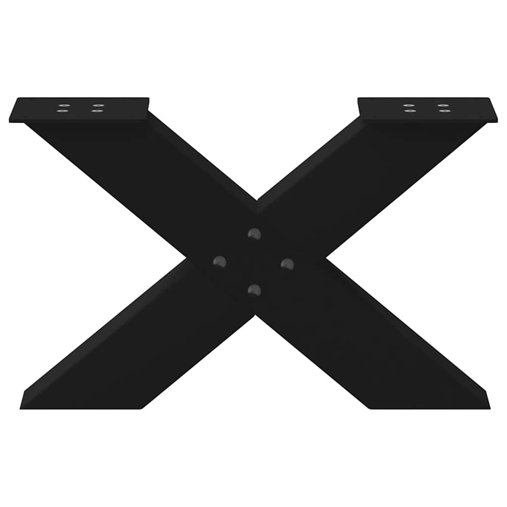 Gambe Tavolino da Caffè a X 2 pz Nero 60x(30-31) cm in Acciaio 4012940