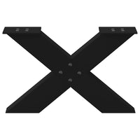 Gambe per Tavolino da Caffè a Forma di X 2 pz Nere 60x(30-31) cm Acciaio