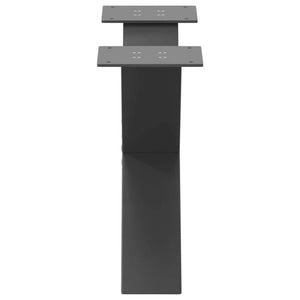 Gambe Tavolino Caffè a X 2 pz Antracite 60x(30-31)cm in Acciaio 4012942