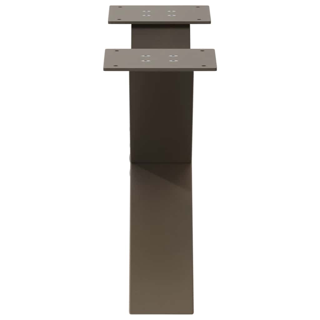 Gambe per Tavolino da Caffè a Forma di X 2 pz Acciaio Naturale 60x(30-31) cm Acciaio