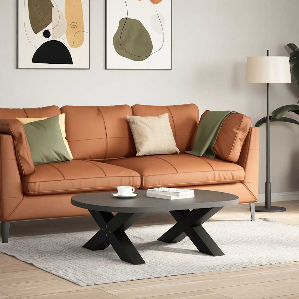 Gambe per Tavolino da Caffè a Forma di X 2 pz Nere 70x(30-31) cm Acciaio 4012944