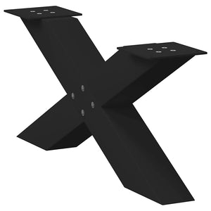 Gambe per Tavolino da Caffè a Forma di X 2 pz Nere 70x(30-31) cm Acciaio 4012944