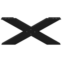 Gambe per Tavolino da Caffè a Forma di X 2 pz Nere 70x(30-31) cm Acciaio 4012944