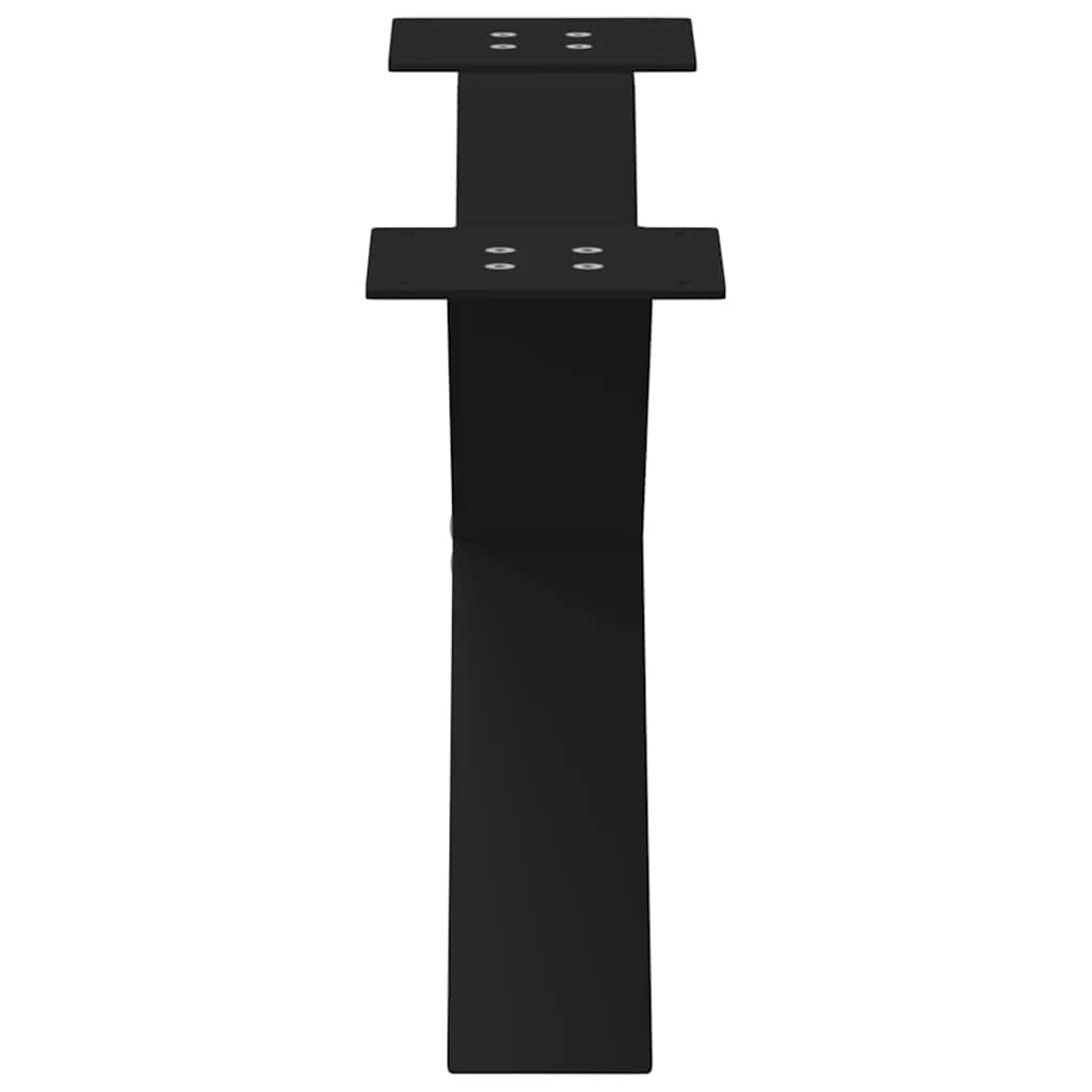 Gambe per Tavolino da Caff¨¨ a Forma di X 2 pz-Set di 2 Gamba per Tavolo Nere 70x(30-31) cm Acciaio 755984