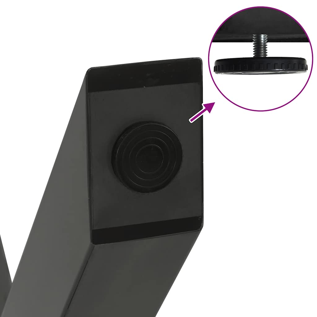 Gambe per Tavolino da Caff¨¨ a Forma di X 2 pz-Set di 2 Gamba per Tavolo Antracite 70x(30-31) cm Acciaio 172148