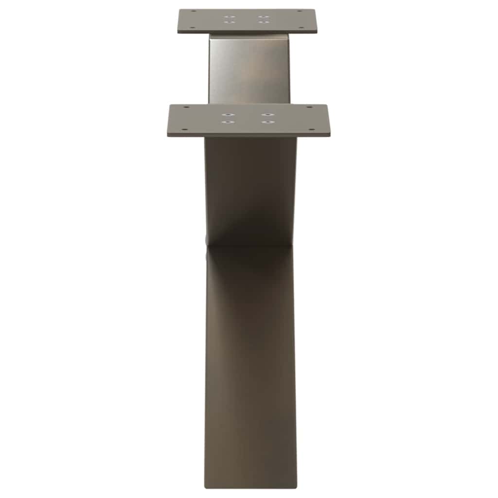 vidaXL Gambe per Tavolino da Caffè a Forma di X 2 pz Acciaio Naturale 70x(30-31) cm Acciaio