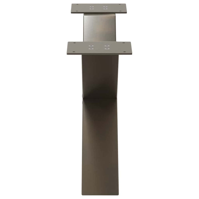 vidaXL Gambe per Tavolino da Caffè a Forma di X 2 pz Acciaio Naturale 70x(30-31) cm Acciaio