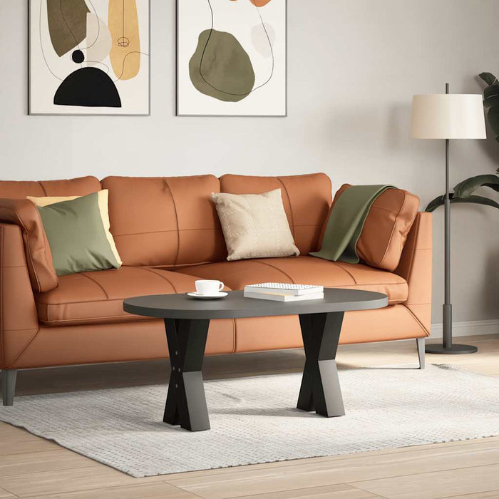 vidaXL Gambe per Tavolino da Caffè a Forma di X 2 pz Nere 38x(42-43) cm Acciaio