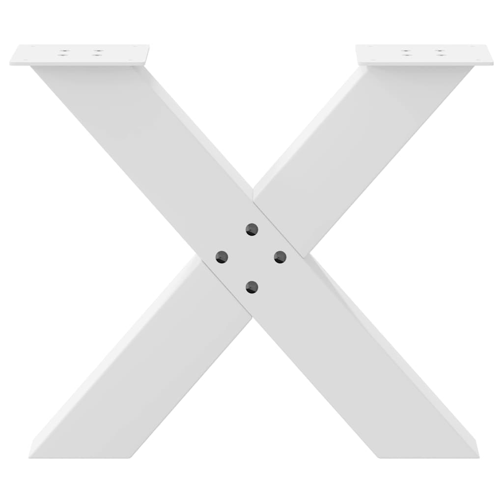 Gambe per Tavolino da Caffè a Forma di X 2 pz Bianche 50x(42-43) cm Acciaio