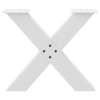 Gambe per Tavolino da Caffè a Forma di X 2 pz Bianche 50x(42-43) cm Acciaio