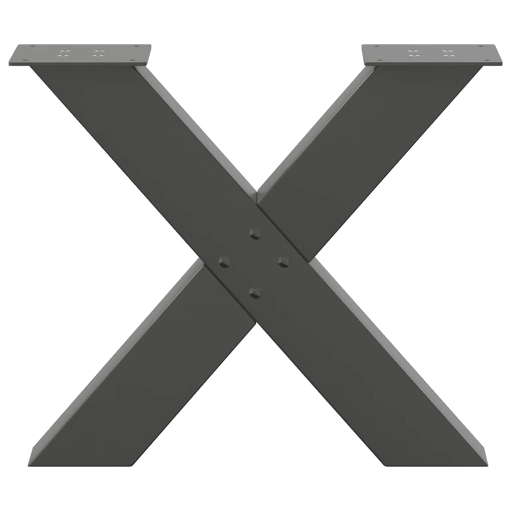 Gambe per Tavolino da Caffè a Forma di X 2 pz Antracite 50x(42-43) cm Acciaio 4012958