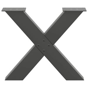 Gambe per Tavolino da Caffè a Forma di X 2 pz Antracite 50x(42-43) cm Acciaio 4012958