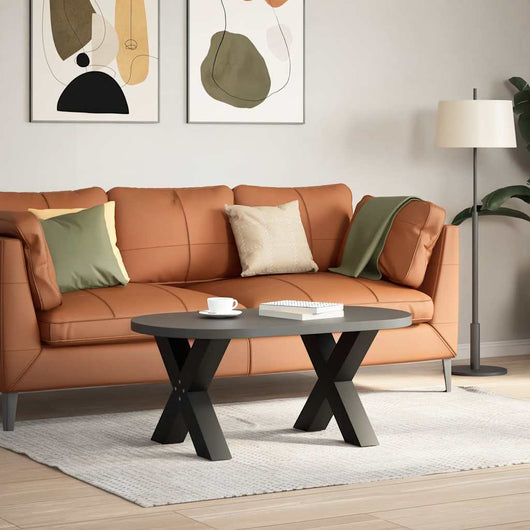 Gambe per Tavolino da Caffè a Forma di X 2 pz Nere 60x(42-43) cm Acciaio